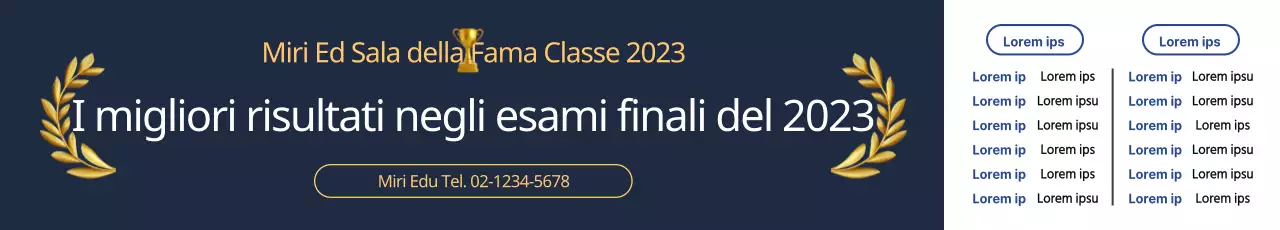 Promuovete i migliori risultati con trofei e allori in un design a contrasto bianco e blu.