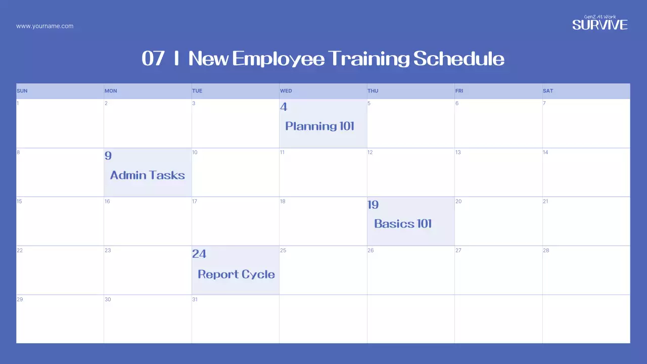 블루 모던 워크플레이스 가이드 프레젠테이션