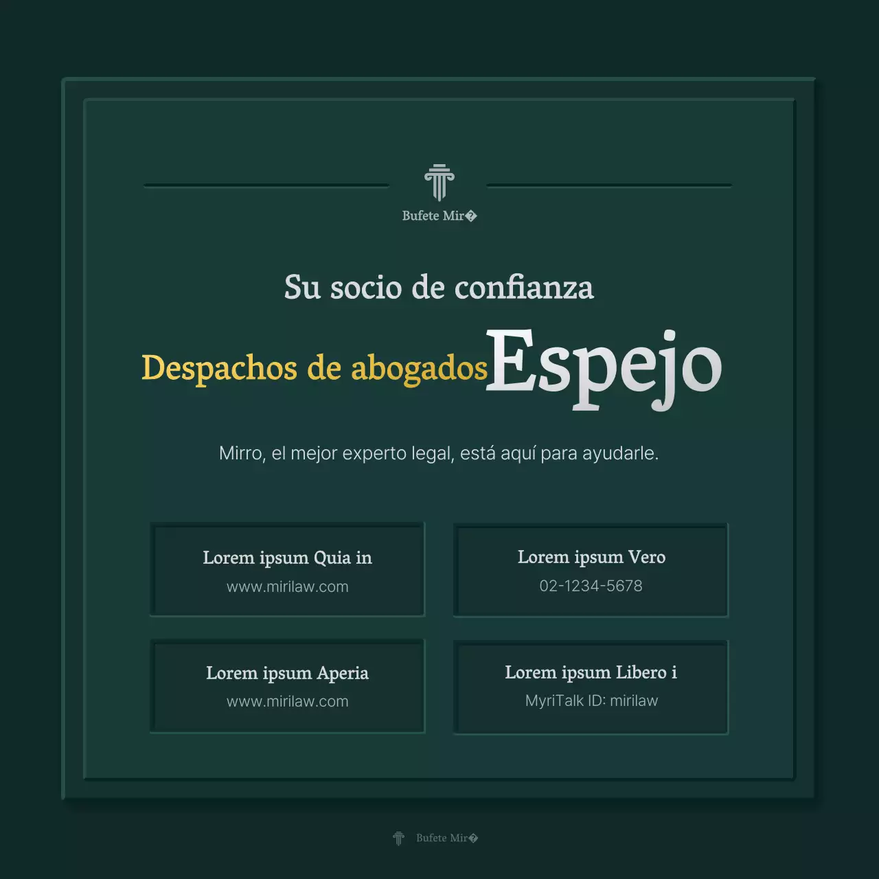 Perfil de empresa sencillo en verde y amarillo