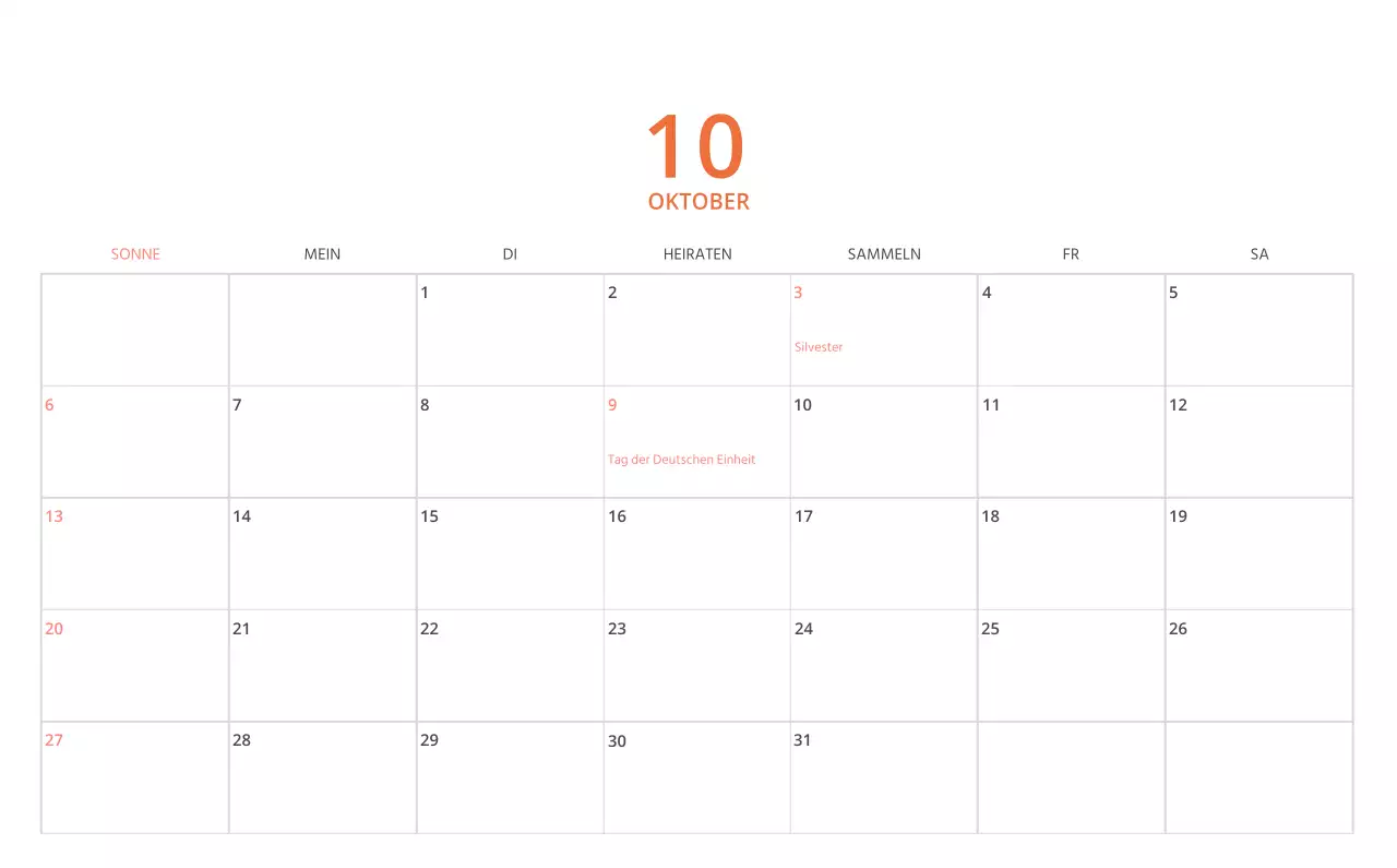 Niedlich illustrierter grüner Tischkalender mit Familienthemen
