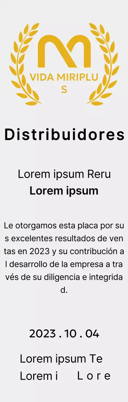 Placa al mérito con logotipo de la marca y corona de laurel en el concepto Premio al Concesionario Destacado.