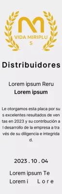 Placa al mérito con logotipo de la marca y corona de laurel en el concepto Premio al Concesionario Destacado.