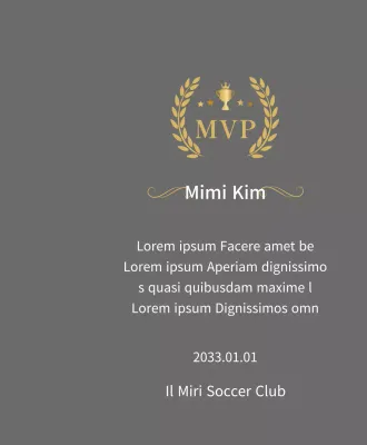 Targa del campionato con alloro e trofeo in oro