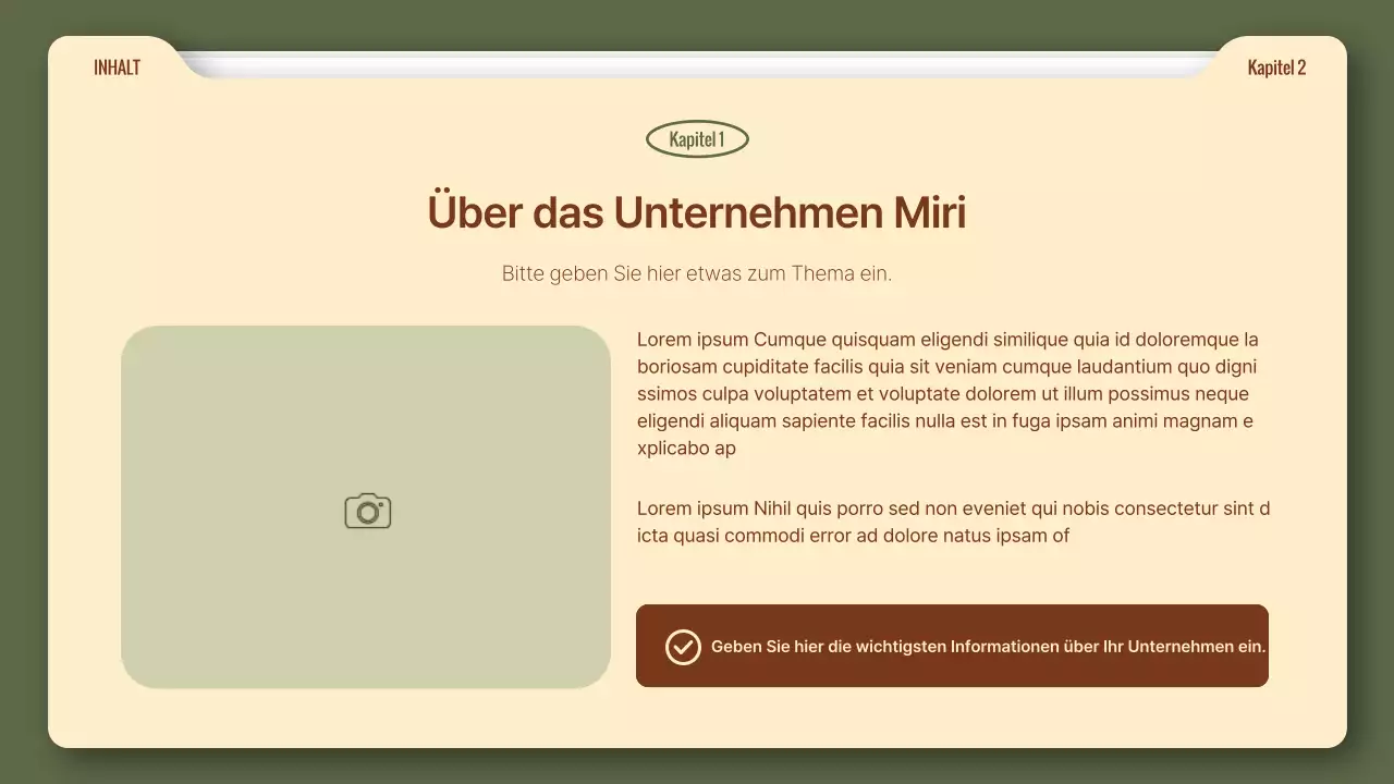 Ein einfacher Geschäftsbericht in khaki und braun