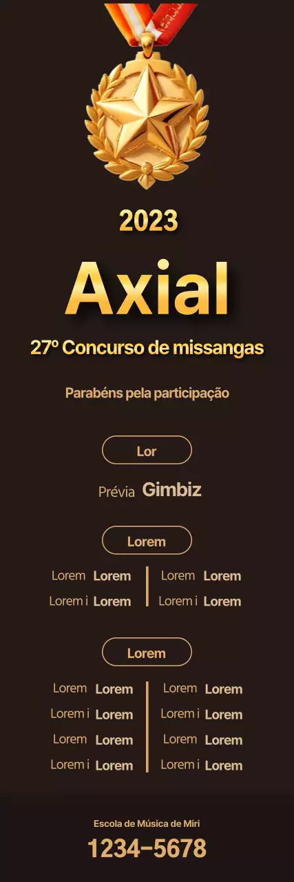 Promover uma lista de vencedores de concursos com uma lua dourada sobre um fundo castanho