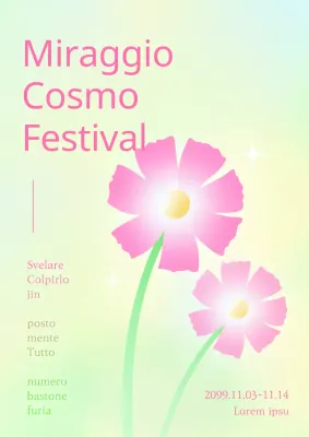 Promuovete il festival del cosmo di tendenza in giallo e chartreuse