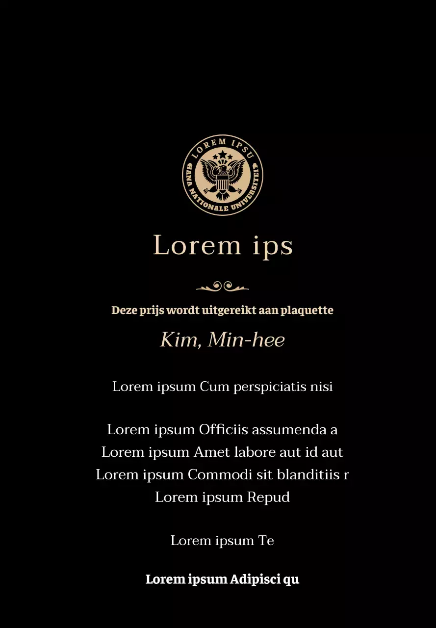 Luxe diploma-plaat met schoollogo en gouden rand