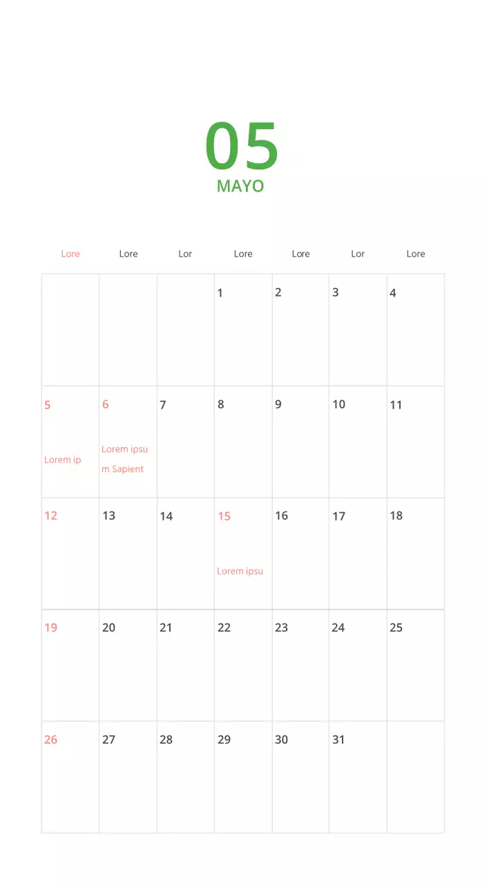 Calendario ilustrado multicolor