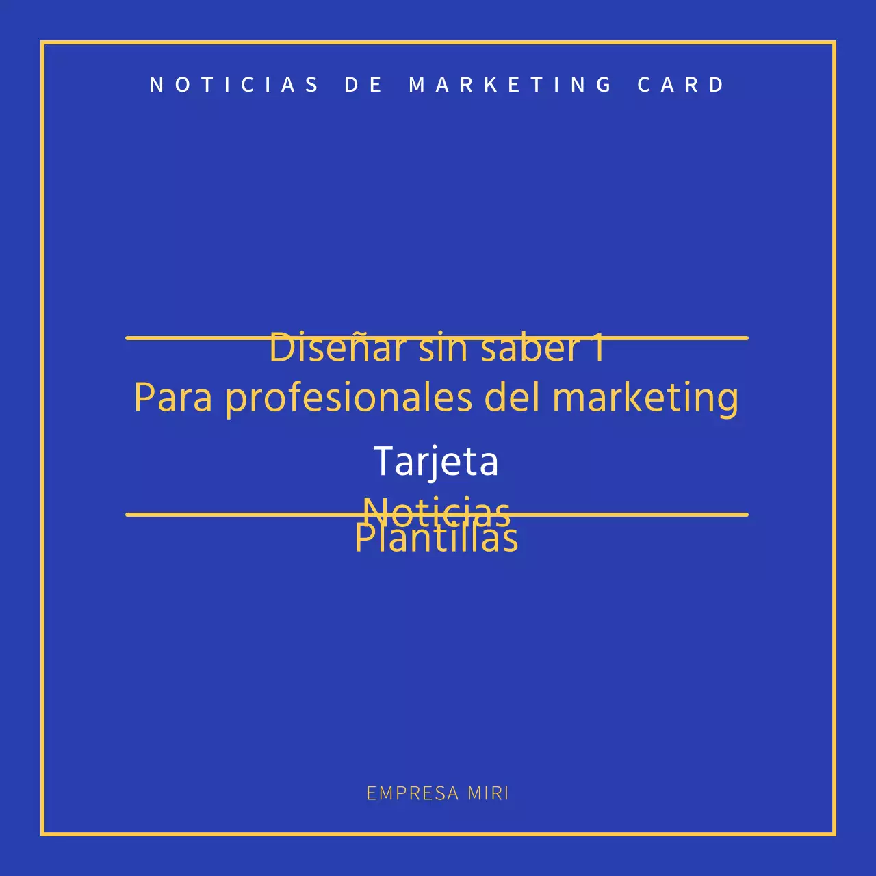 Un sencillo anuncio guía de marketing en azul y amarillo