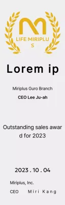 Placa de mérito com o logótipo da marca e coroa de louros no conceito Outstanding Dealer Award.