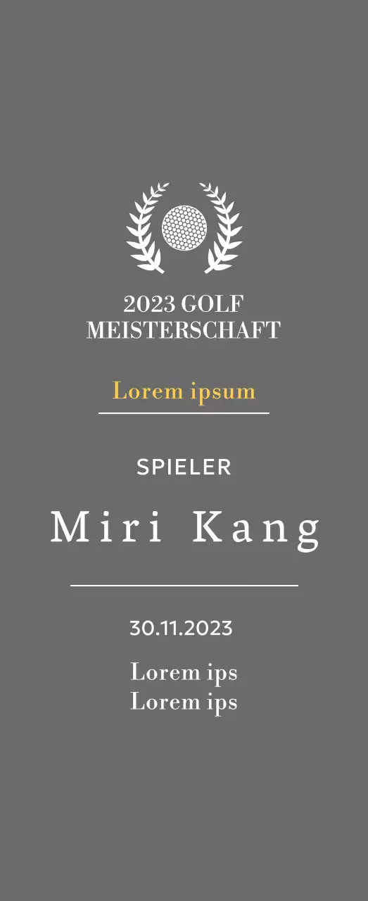 Golf Hole-in-One-Spieler-Siegerplakette mit Golfball und Lorbeerkranz Illustration