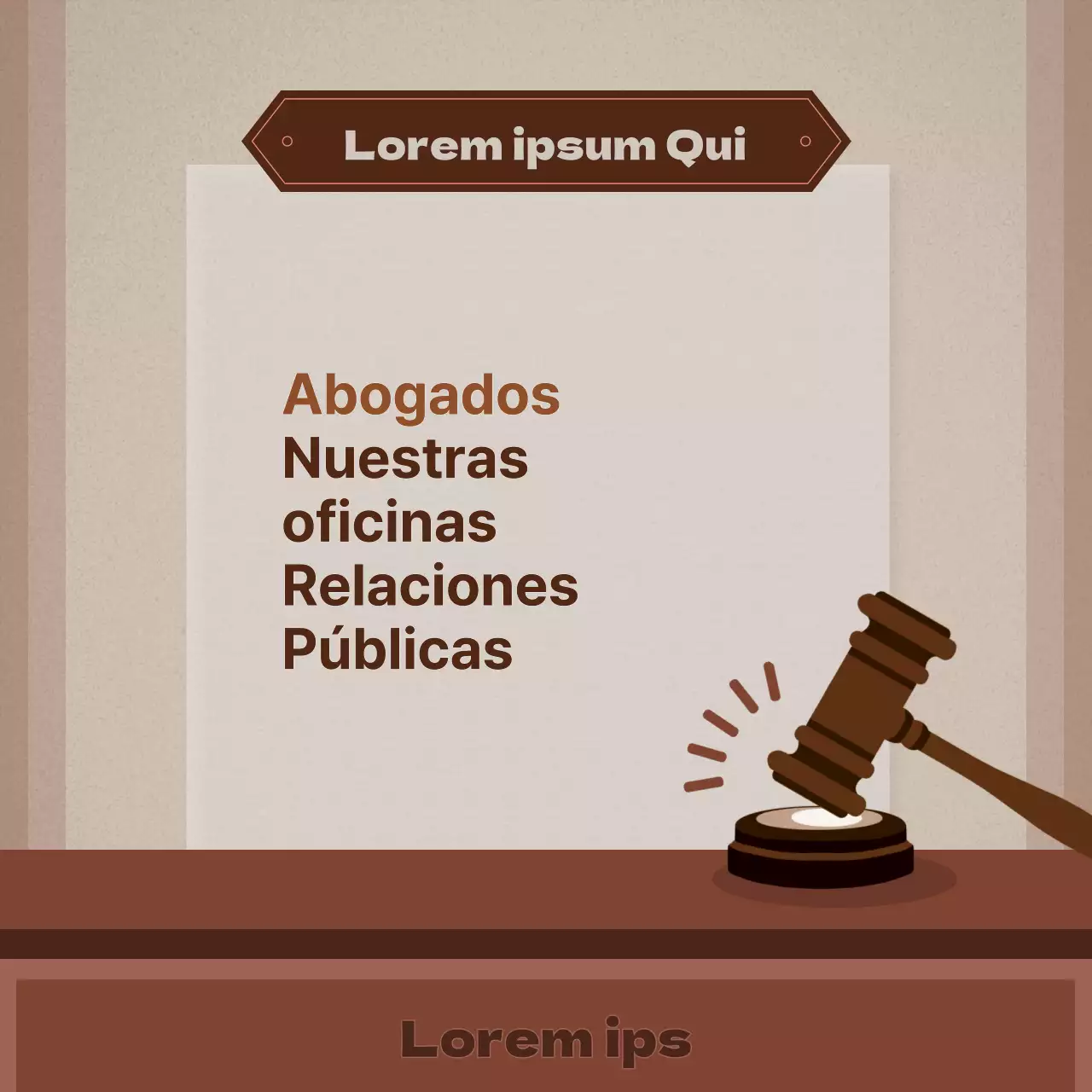 Promueve un sencillo despacho de abogados en beige y marrón
