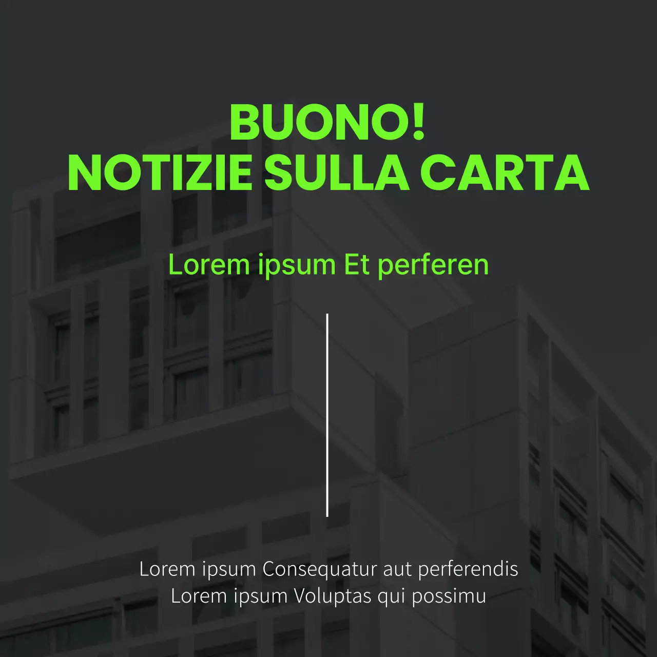 Proposta di modello cardnews moderno e di tendenza in blu navy e colori fluorescenti