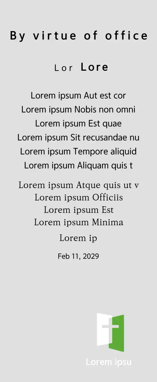 Plakat promosi ucapan selamat dengan font serif yang berkelas