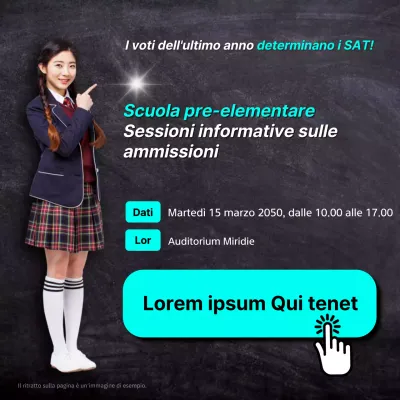 Promuovere una semplice fiera delle ammissioni in nero e azzurro