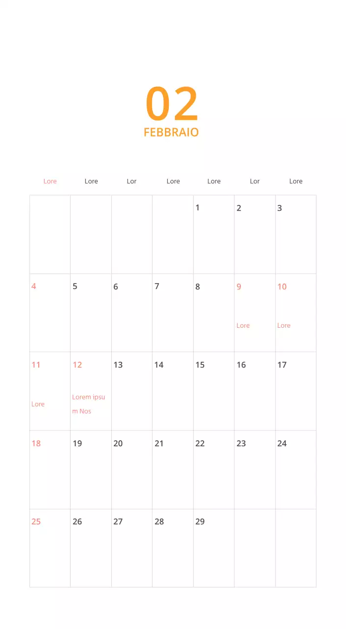 Calendario illustrato multicolore