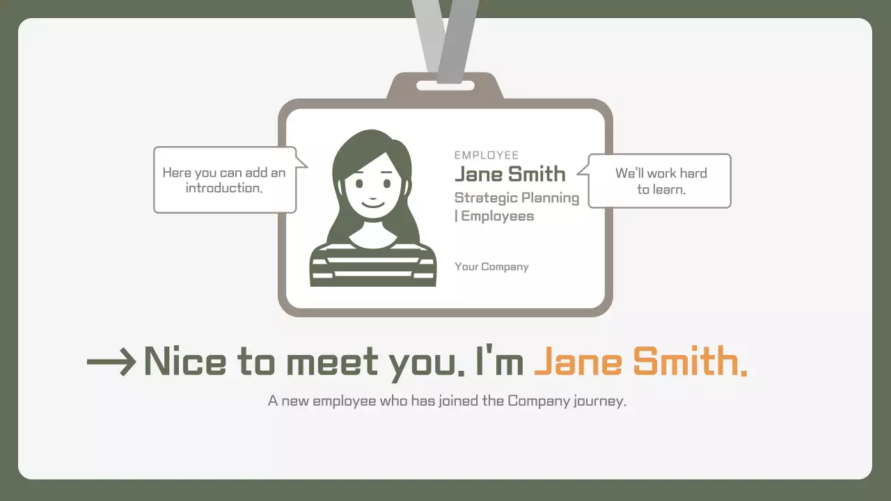 Green Simple Employee Introduction Presentation