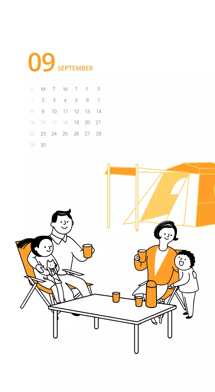 Mehrfarbiger Bildkalender