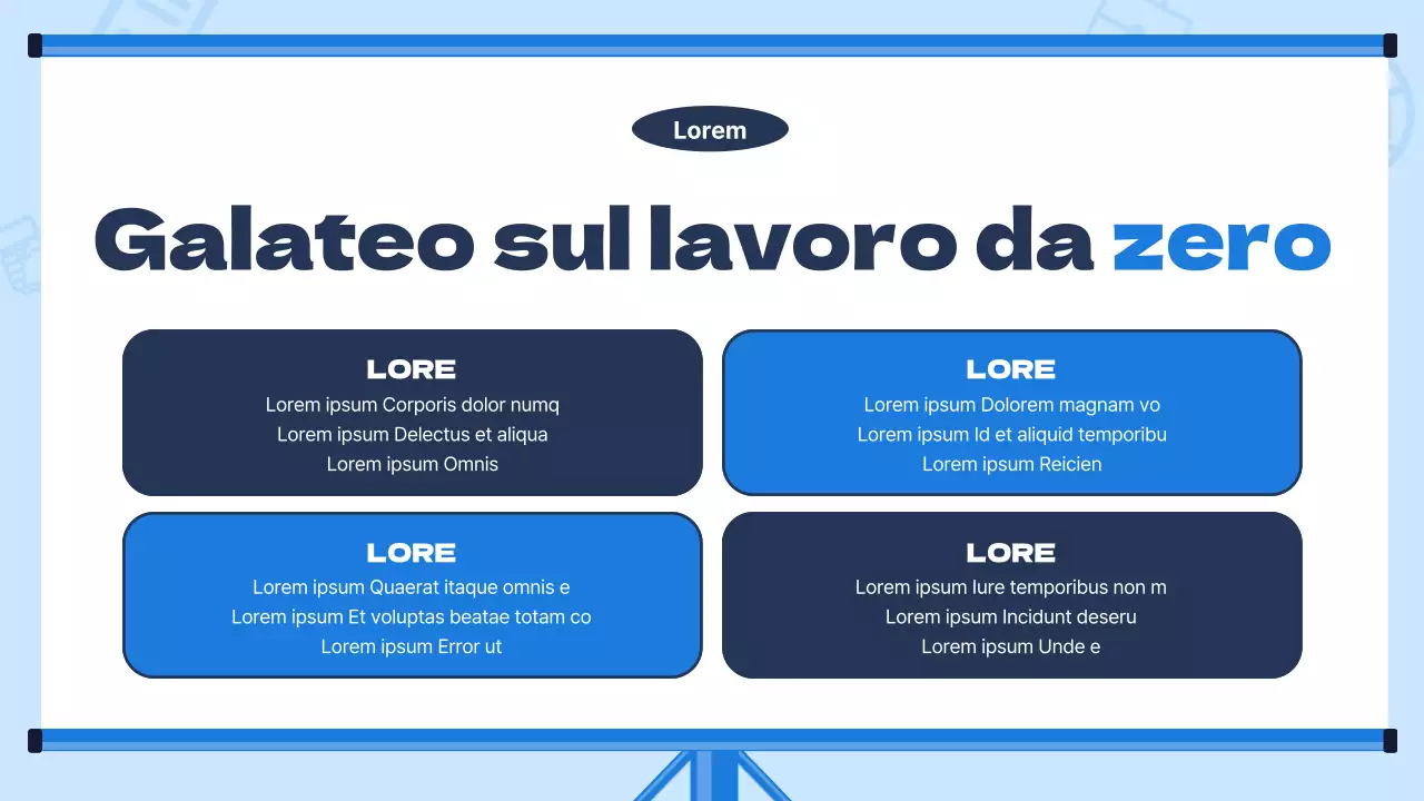 Materiale di formazione per neoassunti di tendenza con sfondo blu chiaro