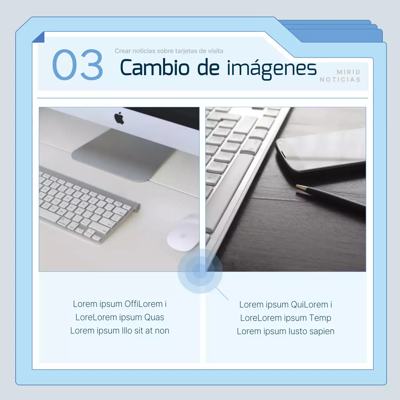 Tarjetas de visita modernas en azul claroNoticiasTutoriales