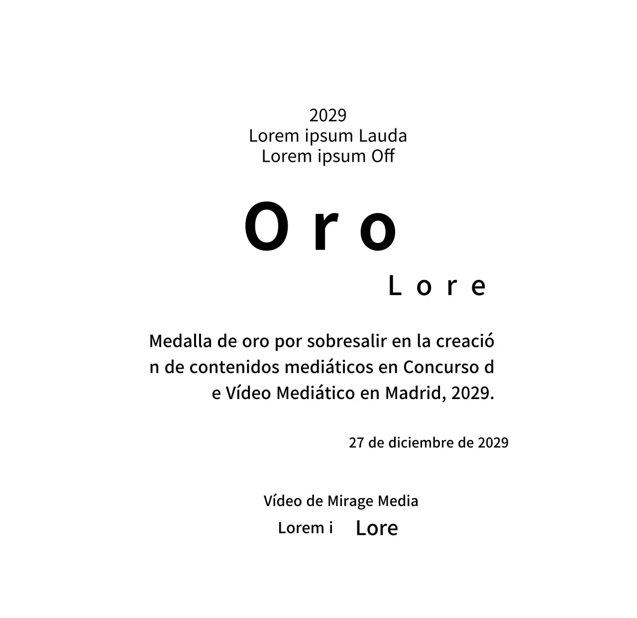 Placas ganadoras de un concurso con un bonito concepto de premio