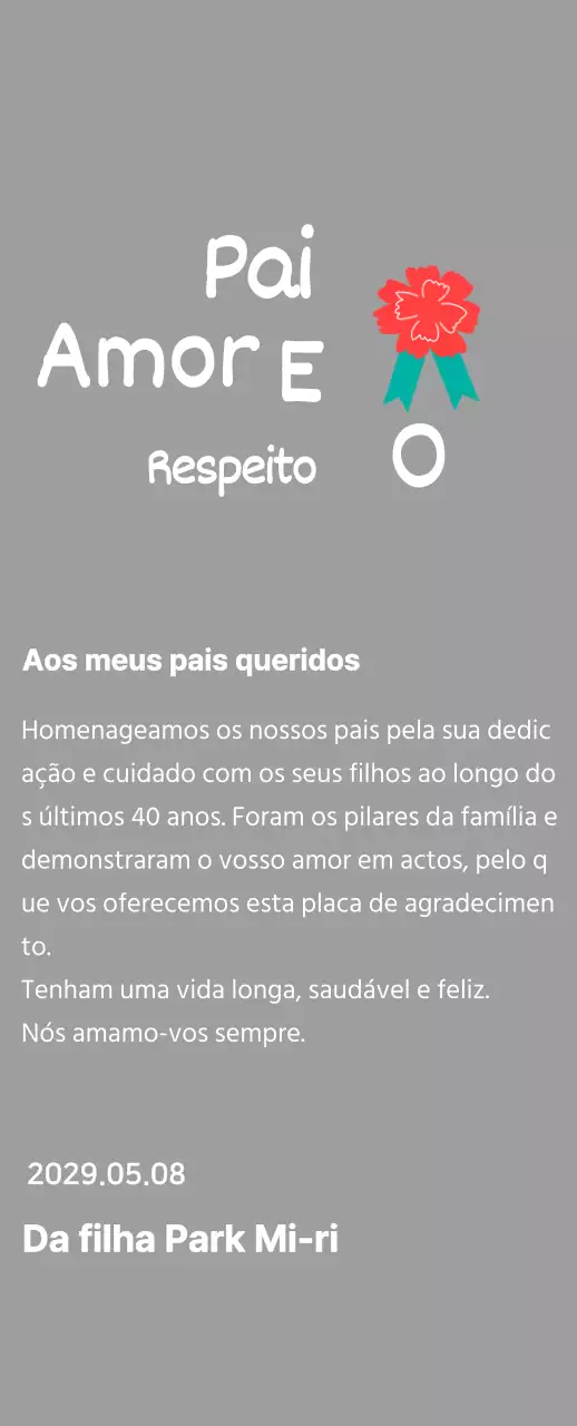 Caligrafia do Dia da Mãe com ilustração de cravos vermelhos