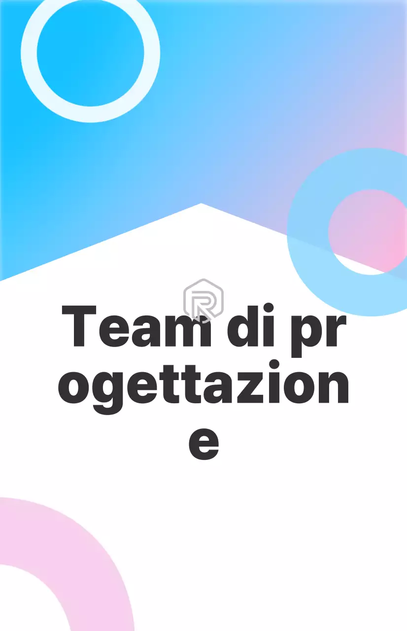 Un cartello di presentazione del reparto di design pulito, bianco e codificato a colori