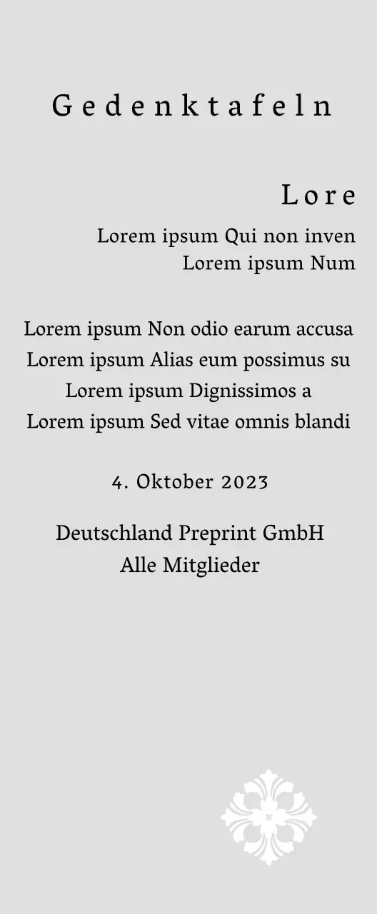 Eine königlich anmutende Inbetriebnahmetafel mit kunstvoller Verzierung