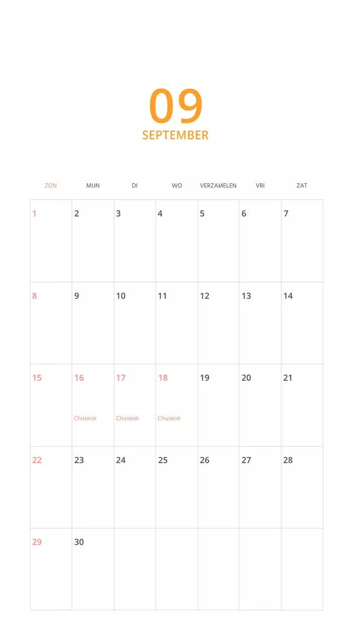 Veelkleurige geïllustreerde kalender