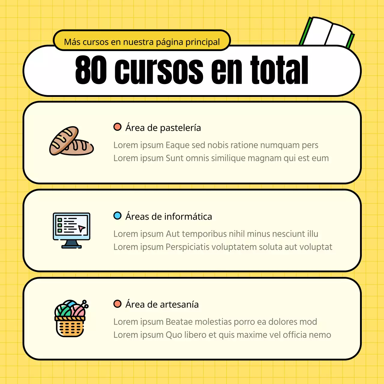 Un pintoresco centro de formación amarillo y verde para fomentar la contratación de estudiantes