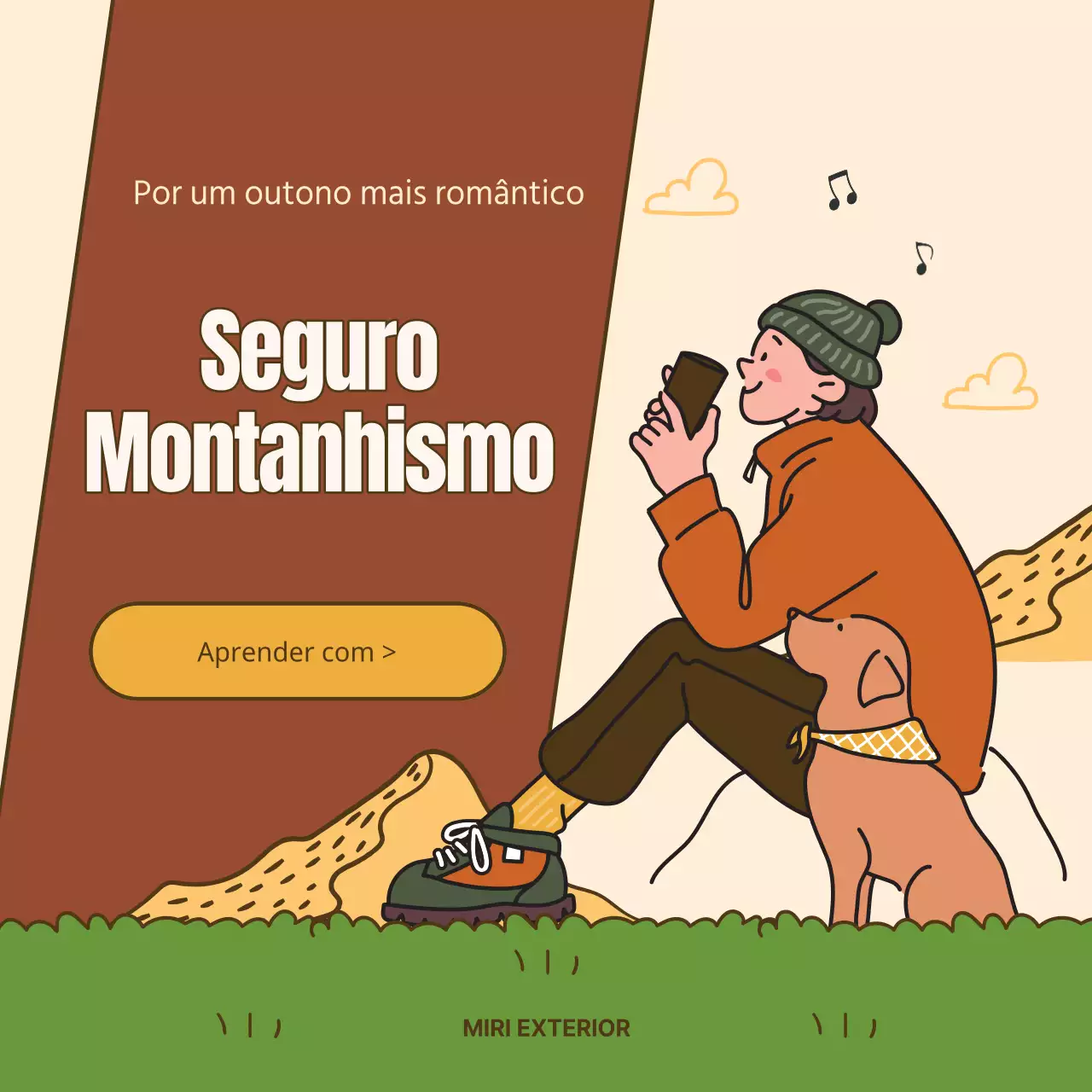 Um guia para a segurança das caminhadas modernas de outono em castanho e verde