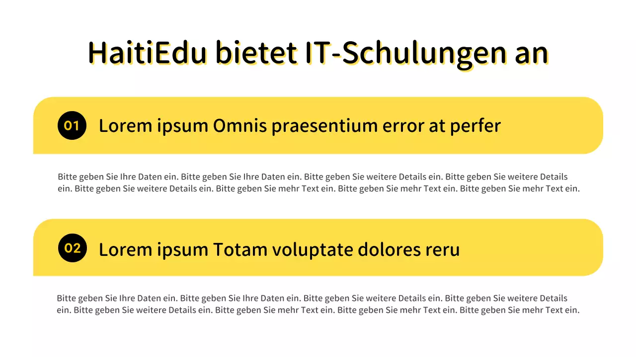 Einfacher IT-Scorecard-Bericht mit gelbem Hintergrund