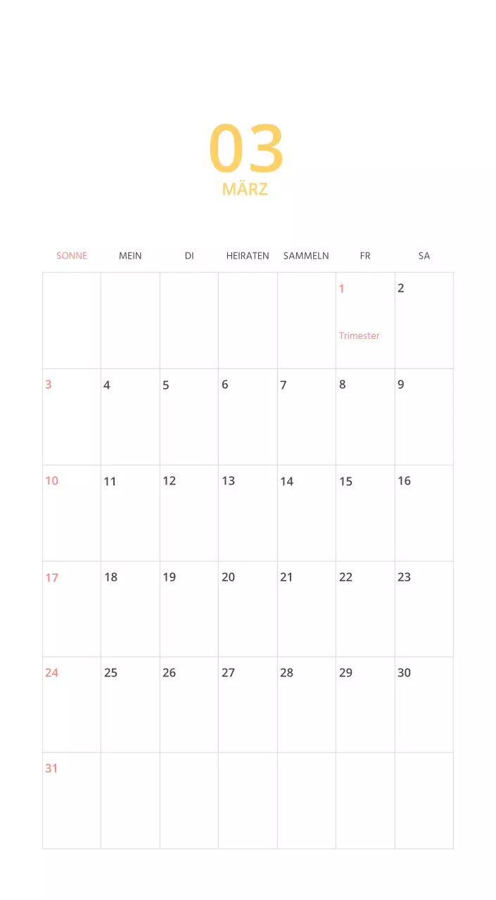 Mehrfarbiger Bildkalender