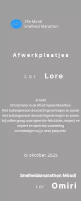 Marathon concept finisher plaquette met eenvoudig logo