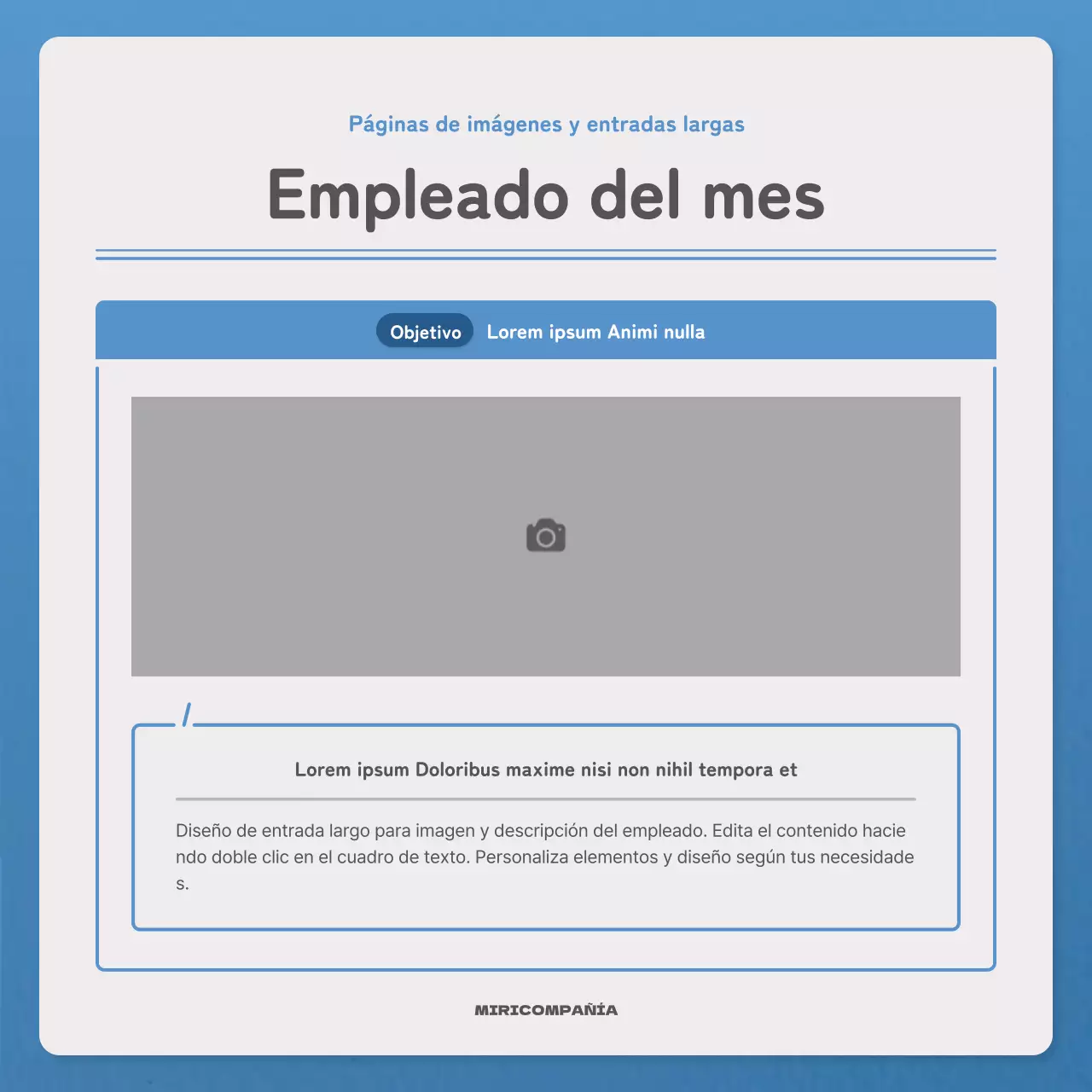 Una carta sencilla en azul y azul marino boletín correo