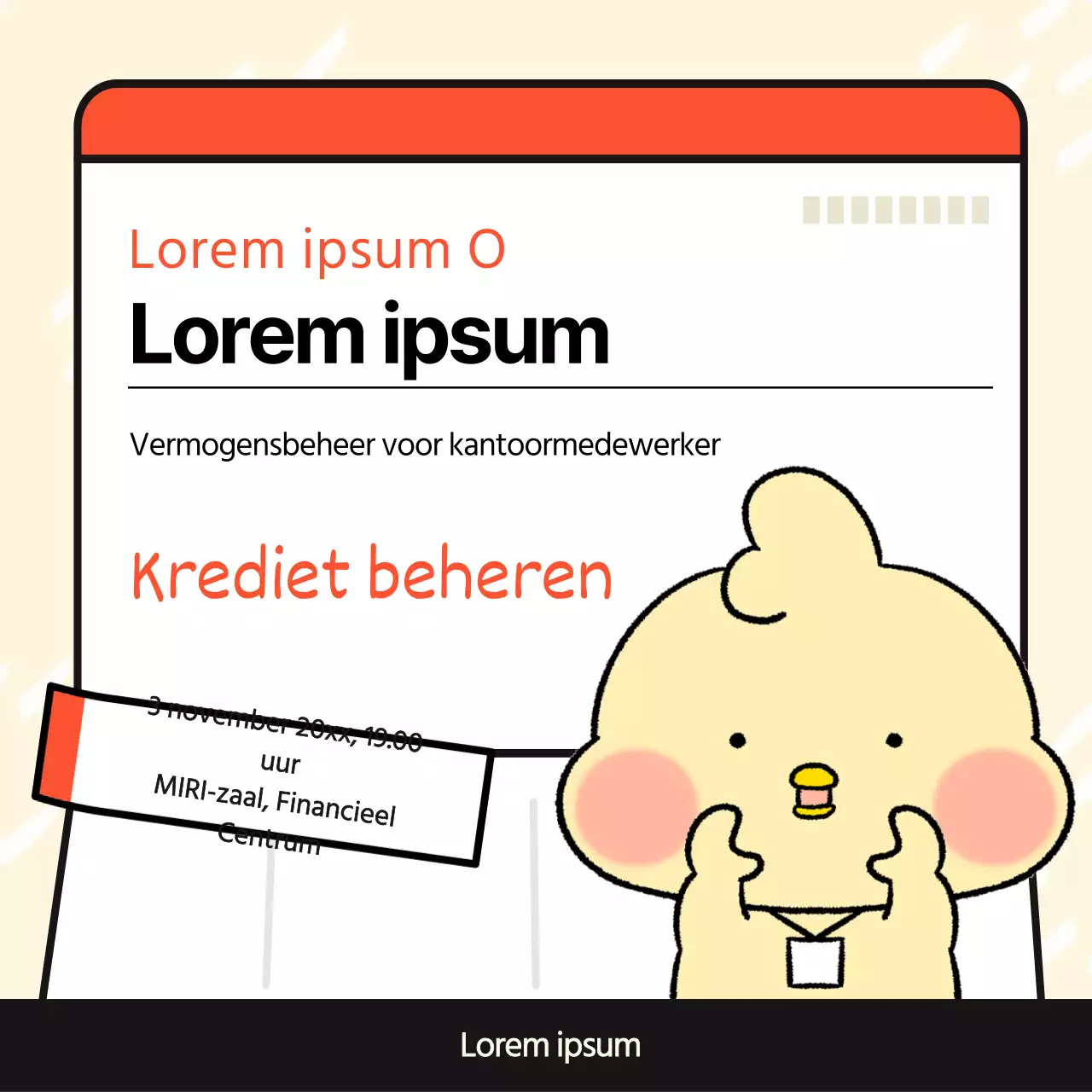 Gele en rode minimalistische creditcardadvertentie voor starters