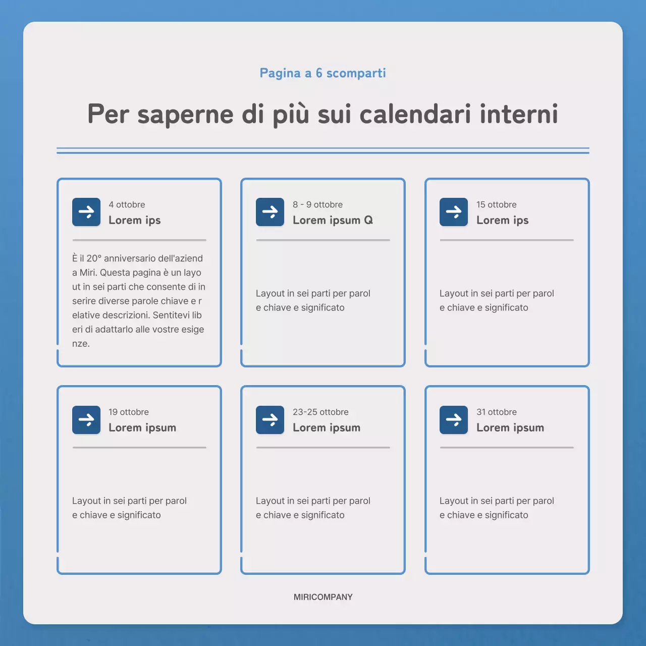 Una lettera semplice in blu e navy per la newsletter