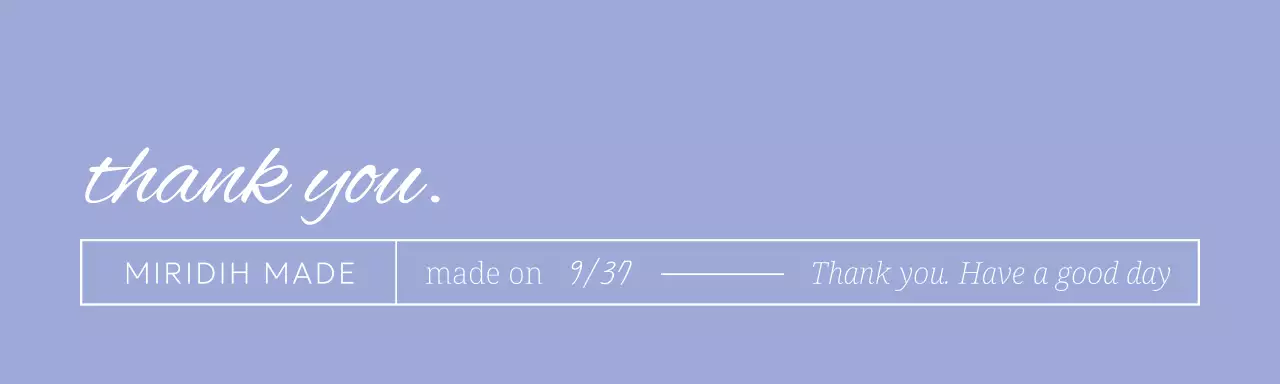 Mauve shopping mall branded thank you header tack