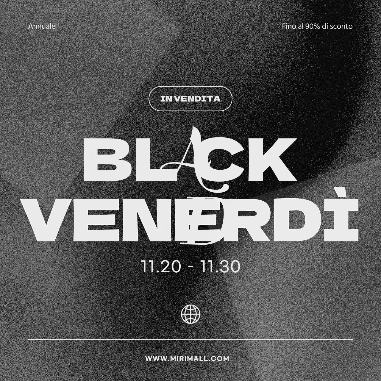 Promuovete un Black Friday minimalista in nero e grigio