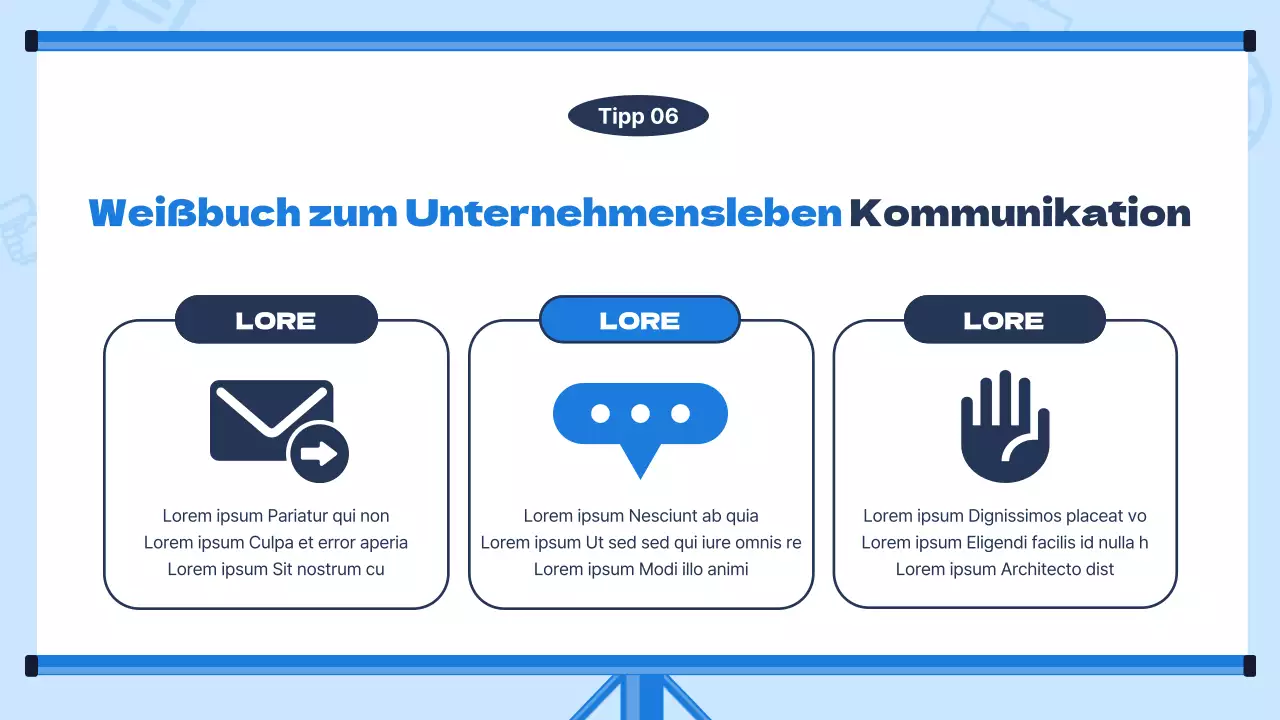 Modernes Schulungsmaterial für neue Mitarbeiter mit hellblauem Hintergrund