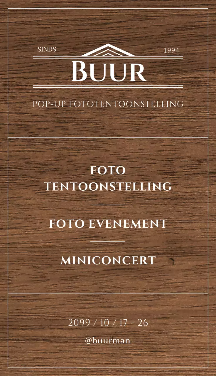 Witte pop-up fototentoonstelling voor sociale ondernemingen bewegwijzering