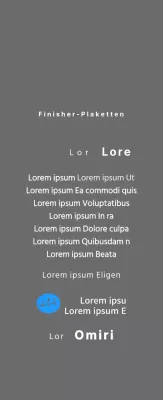 Marathon-Konzept Finisher-Plakette mit einfachem Logo