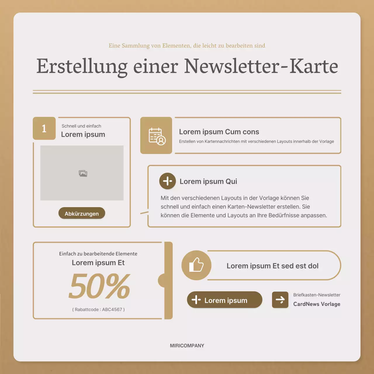 Ein einfacher Herbstbrief in Beige und Braun Newsletter Post