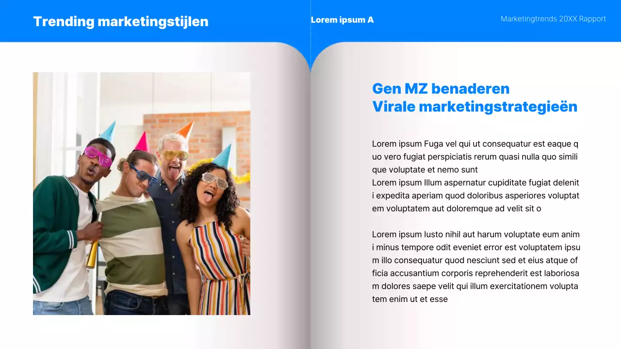 Kitscherig Generation MZ marketingtrendsrapport in blauw en mint