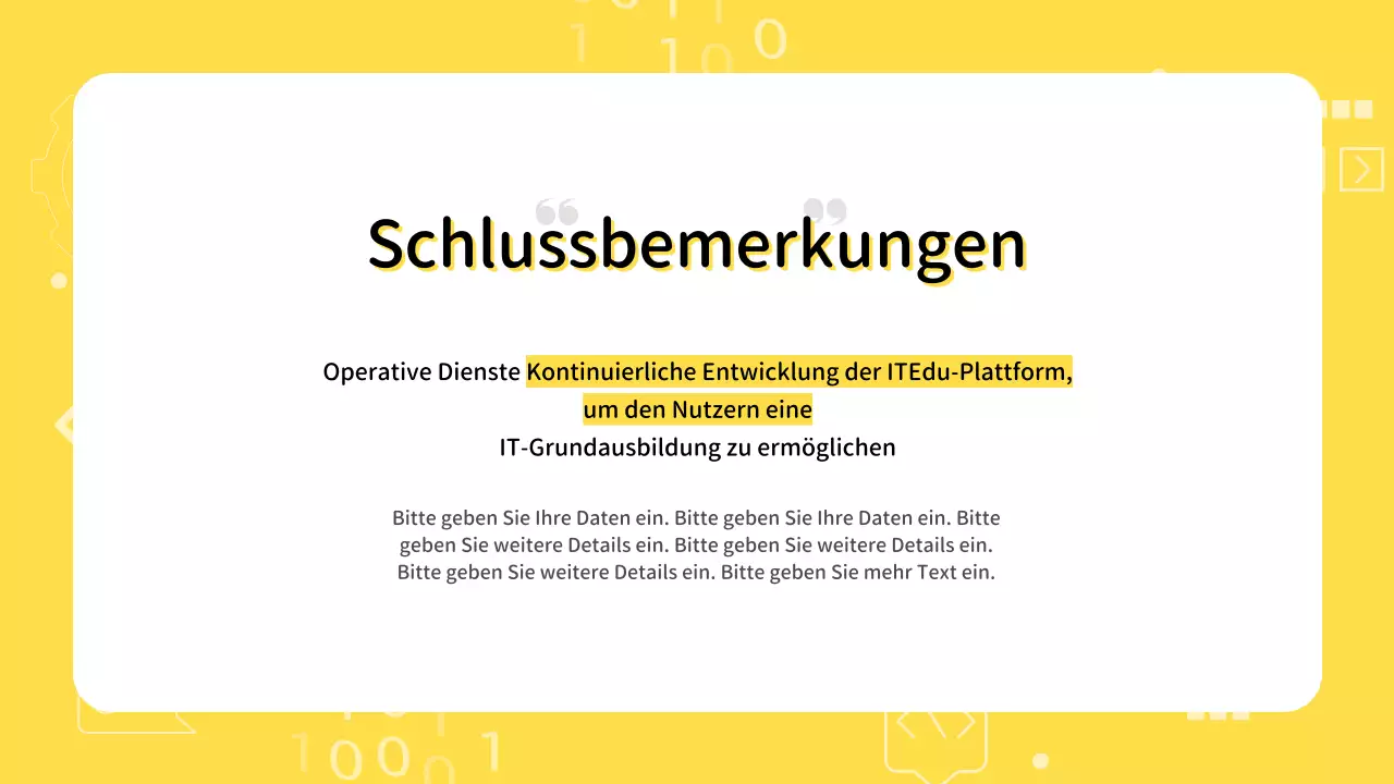 Einfacher IT-Scorecard-Bericht mit gelbem Hintergrund