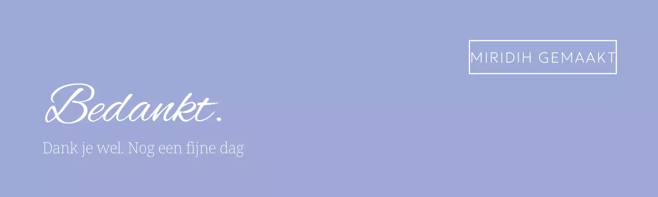 Mauve winkelcentrum bedankje header tack