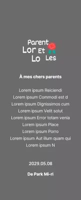 Calligraphie de la fête des mères avec illustration d'un œillet rouge