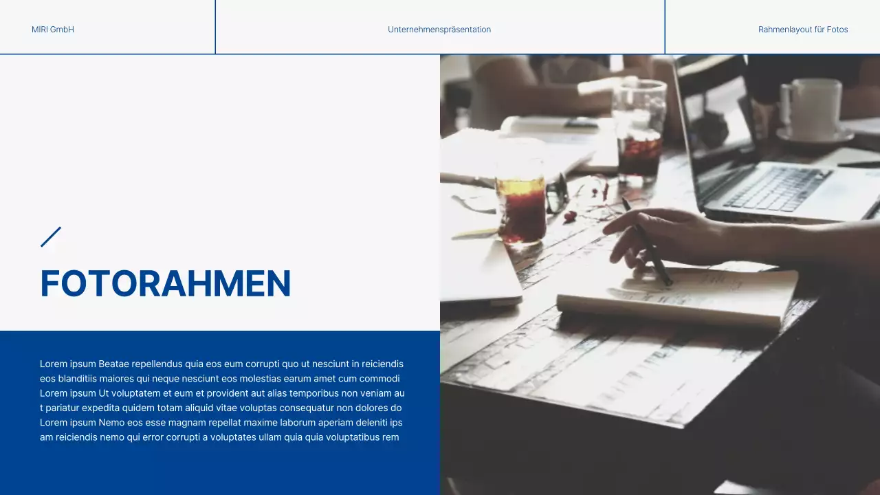 Moderne Geschäftsberichte in Blau und Grau