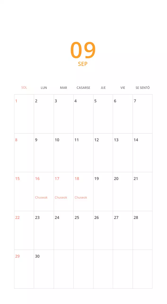 Calendario ilustrado multicolor