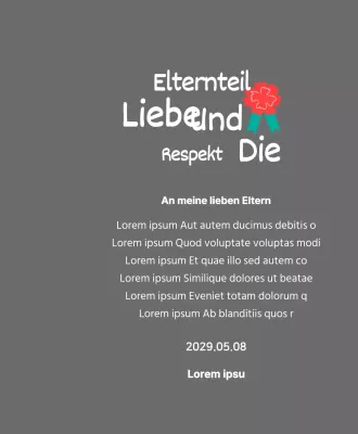 Kalligraphie zum Muttertag mit roter Nelke Illustration